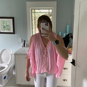 Pink lily pulitzer cold shoulder shirt